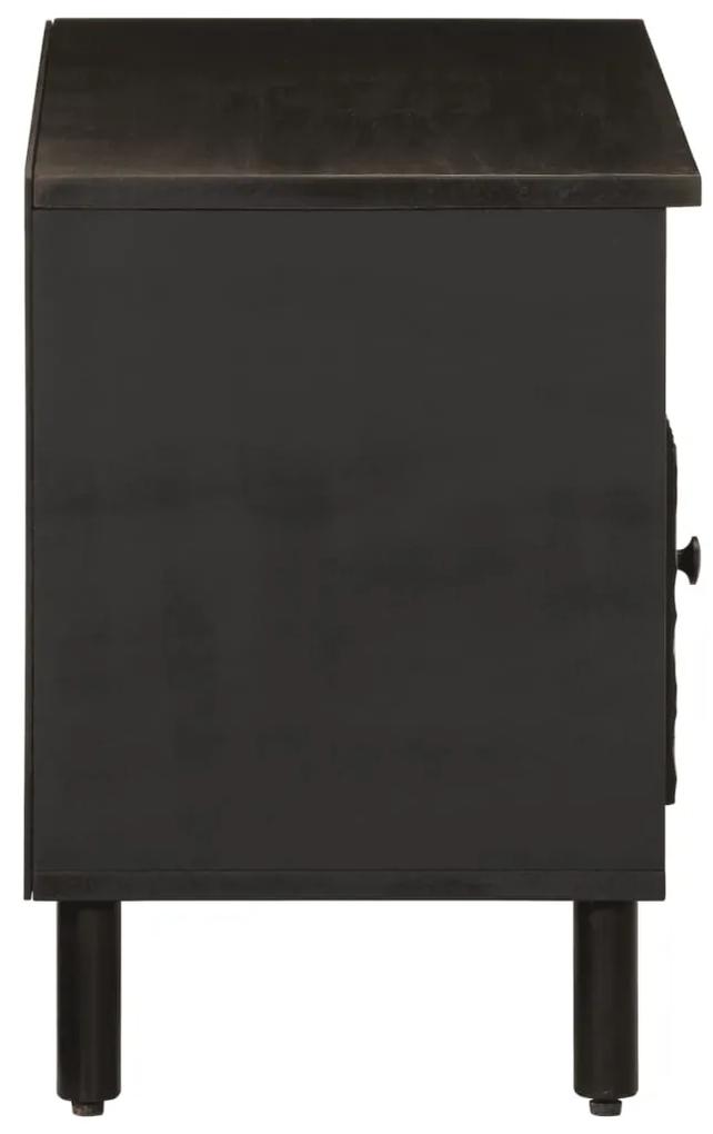 Mobile porta tv nero 80x33x46 cm in legno massello di mango
