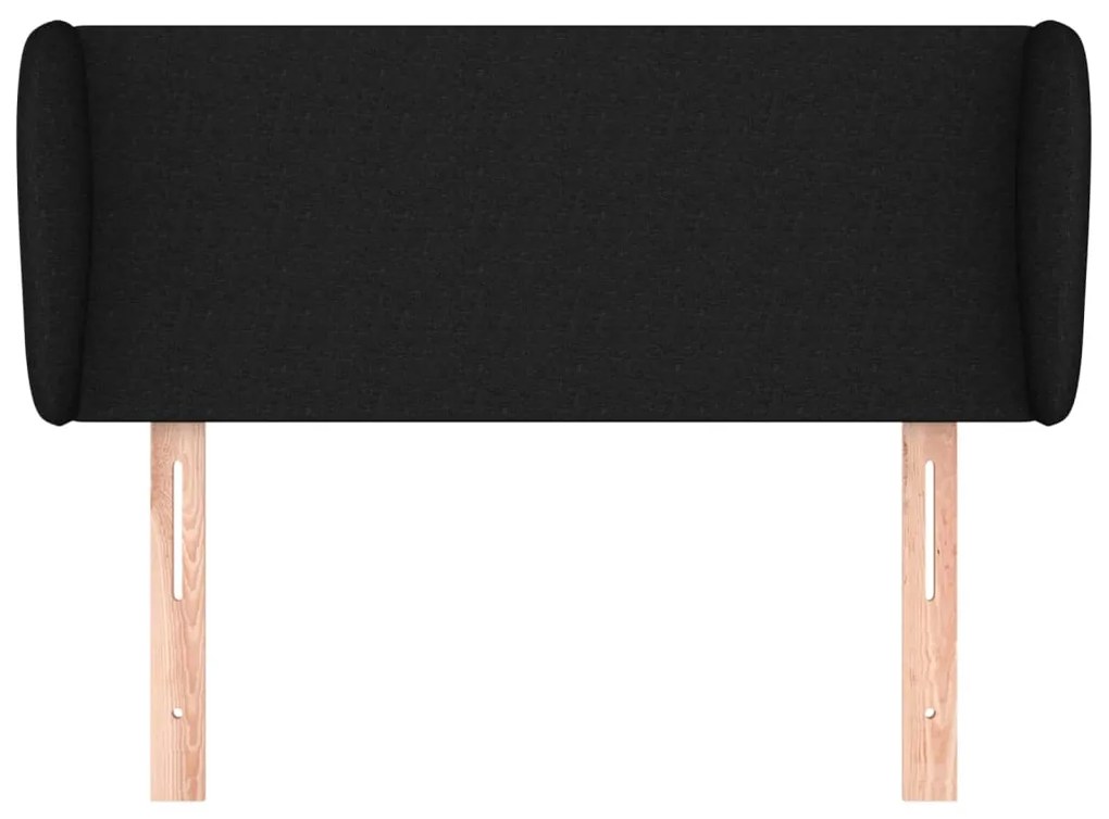 Testiera ad orecchio nera 103x23x78/88 cm in tessuto
