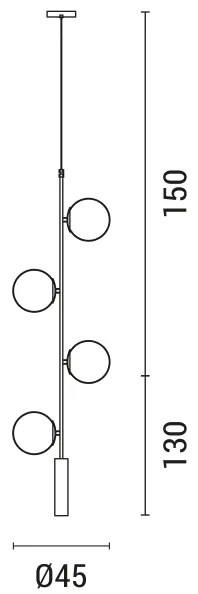 Lampadario a sospensione con filo 4xE27/10W/230V oro