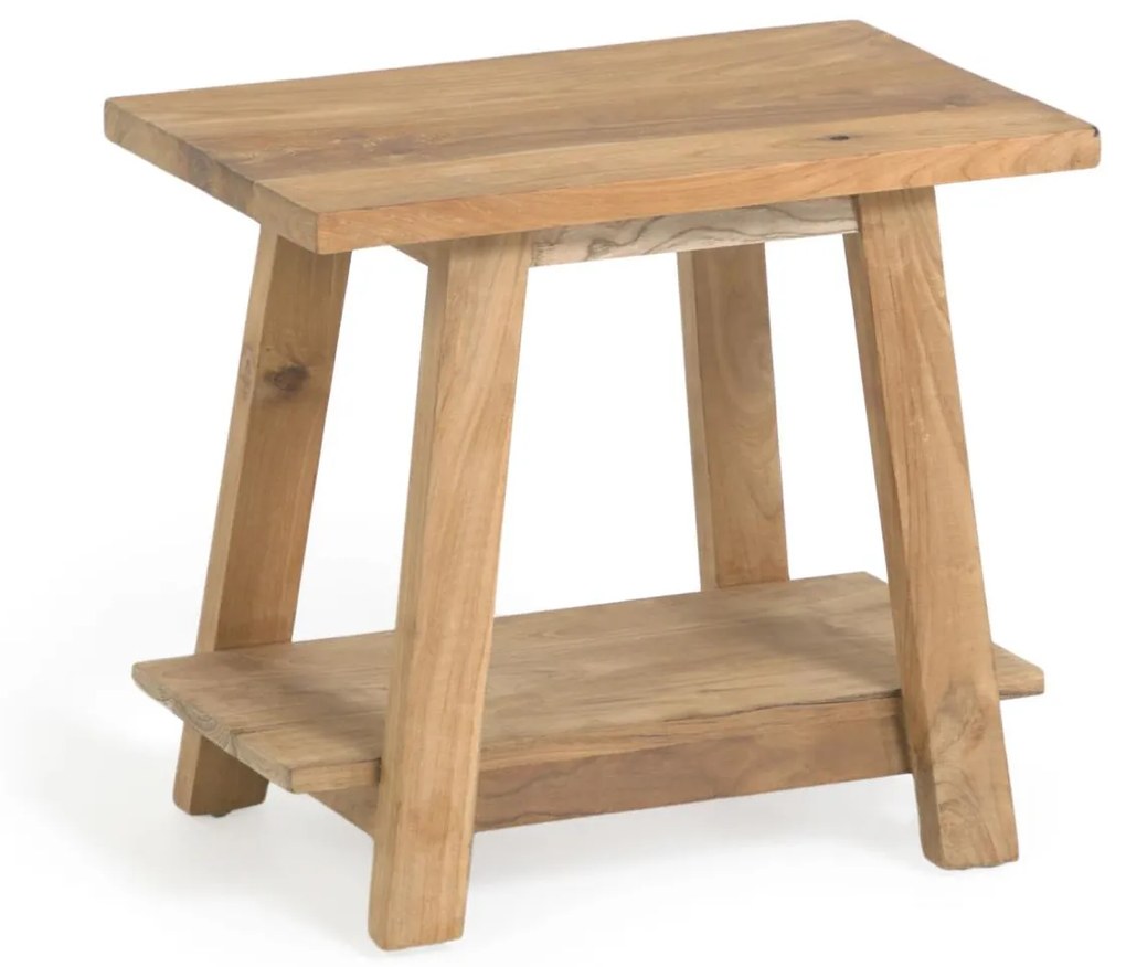 Kave Home - Poggiapiedi Safara in legno massello di teak riciclato 50 x 32 cm