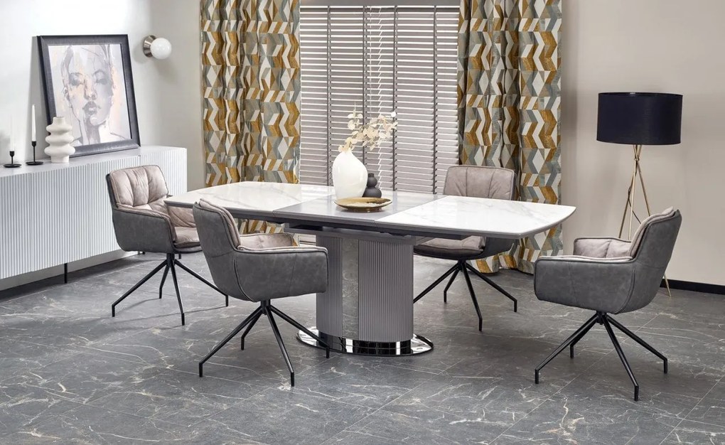 Set Dancan L160-220 cm tavolo allungabile + 4 sedie K523 grigio