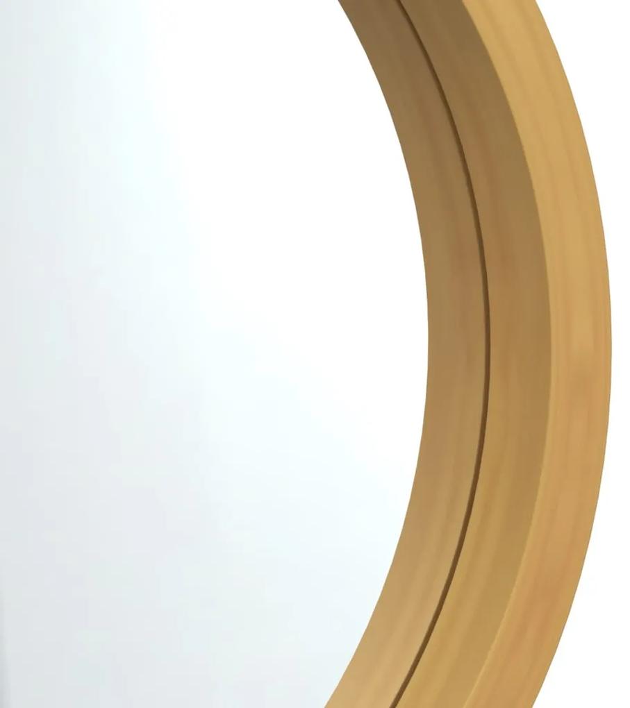 Specchio da Parete con Cinghia Dorato Ø 45 cm