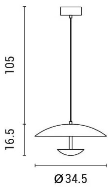 Lampadario LED a sospensione con filo LED/7W/230V 3000K diametro 34,5 cm