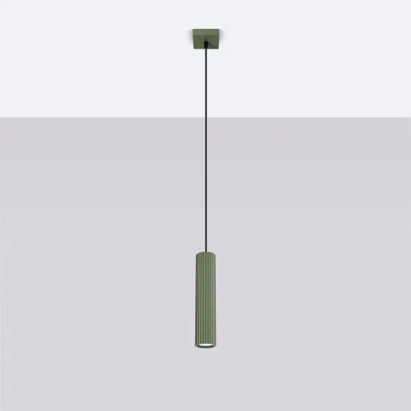 Sollux SL.1611 - Lampadario a sospensione con filo KARBON 1xGU10/10W/230V verde