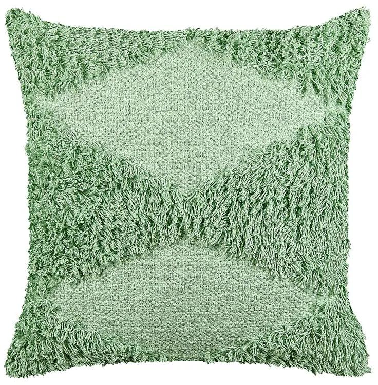 Cuscino cotone verde chiaro 45 x 45 cm RHOEO Beliani