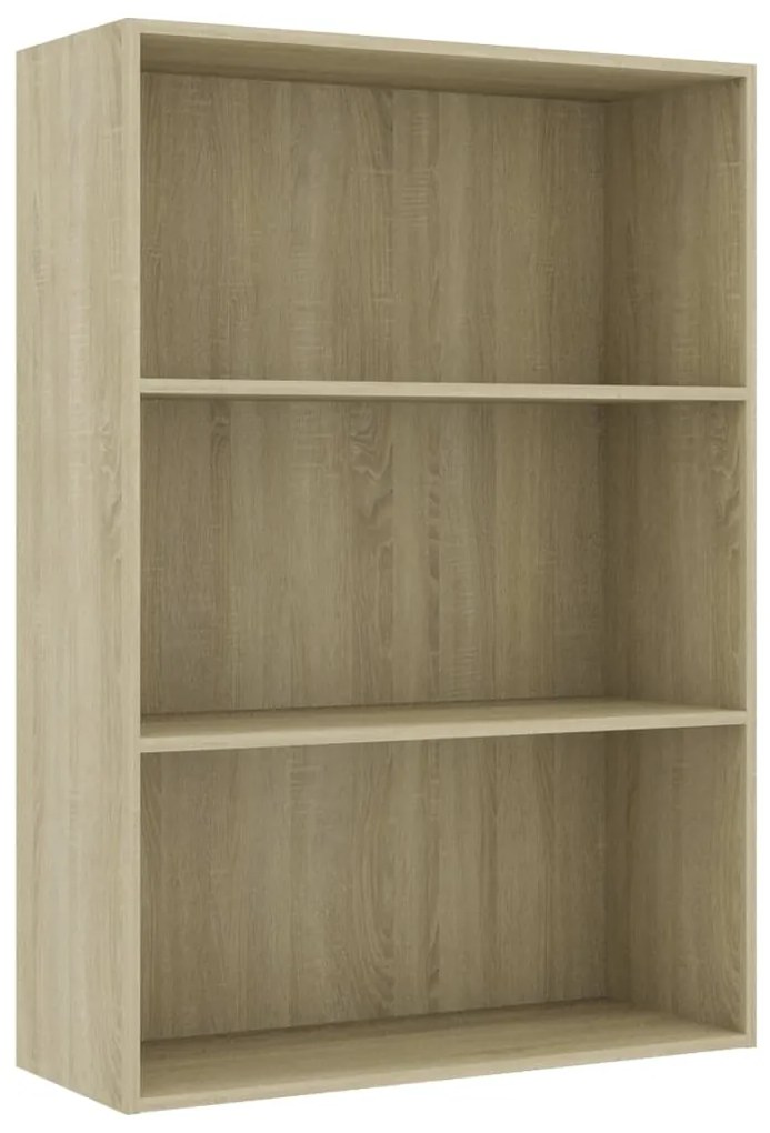 Libreria 3 Ripiani Rovere Sonoma 80x30x114 cm Legno Multistrato