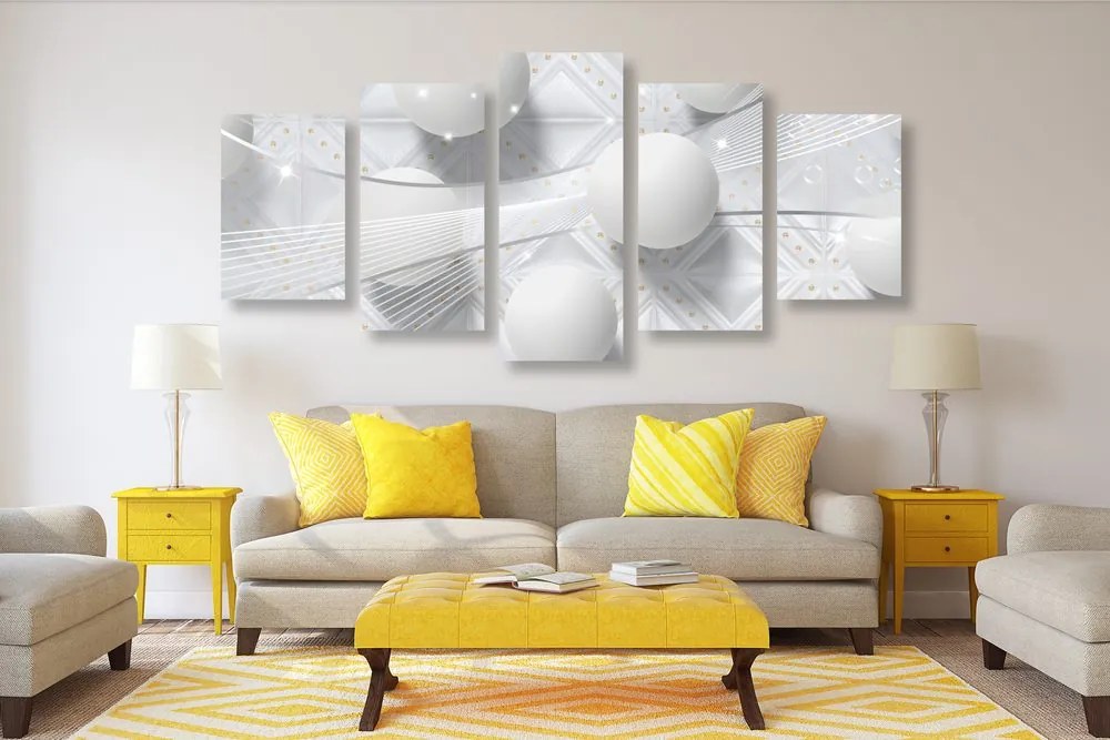 Quadri 5 pezzi – Lusso bianco