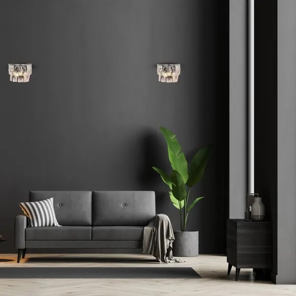 Applique di cristallo CHELSEA 2xE14/40W/230V cromo