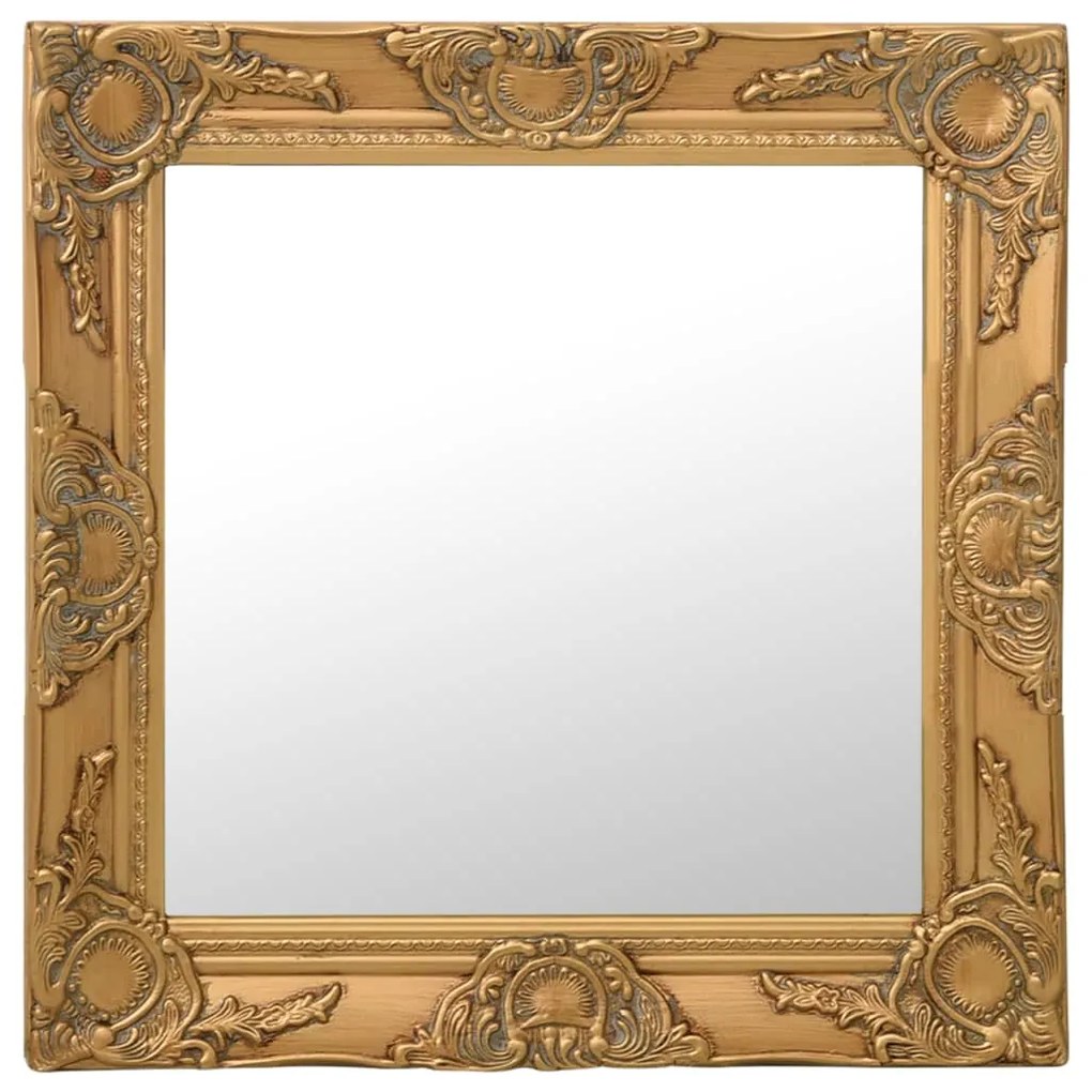 Specchio Da Parete Stile Barocco 50x50 Cm Oro /