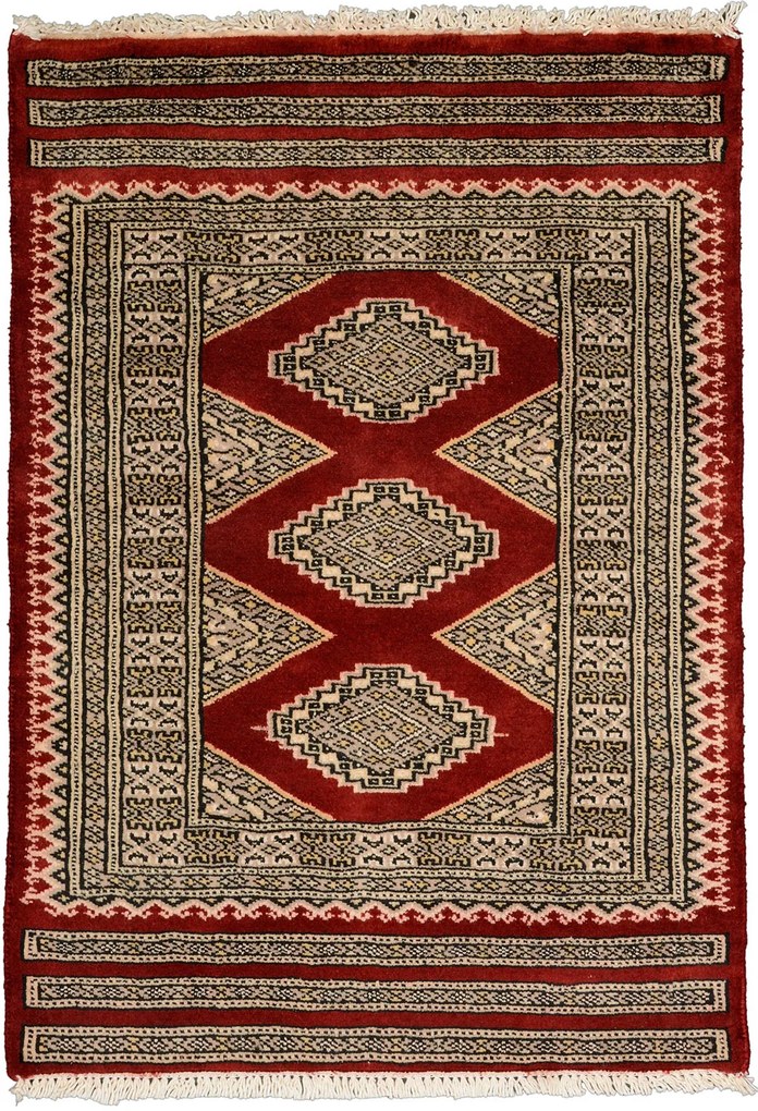 Bokhara Tappeto orientale 60x90 Rosso (Pakistan) Annodato A Mano