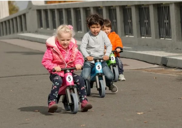 Funny Wheels - Bicicletta senza pedali 2 in 1 RIDER SPORT rosa/nera