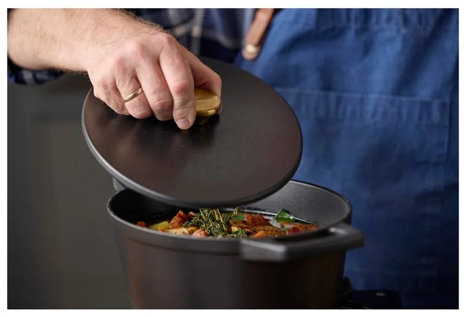 Pentola in ghisa con coperchio incluso adatta all'induzione 3,6 l – Holm