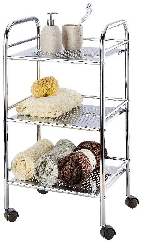 Scaffale mobile in metallo argento 41x75 cm - Wenko