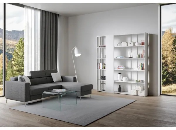 Libreria 178x204h cm a parete in legno Bianco frassino - KATO D