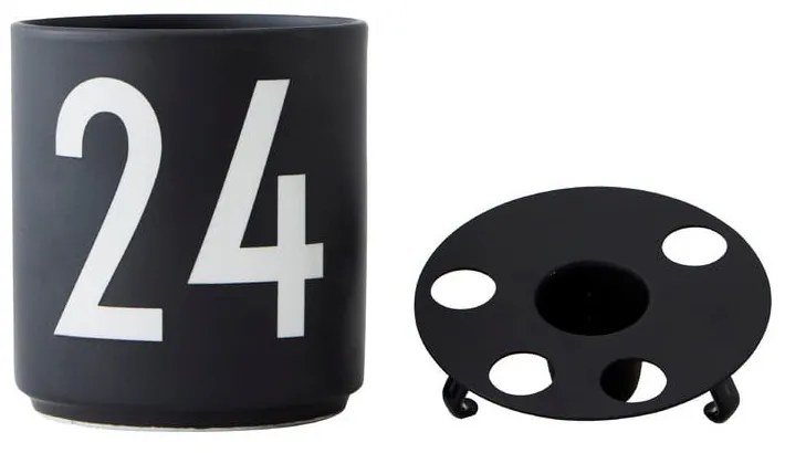 Candeliere in porcellana nera - Design Letters