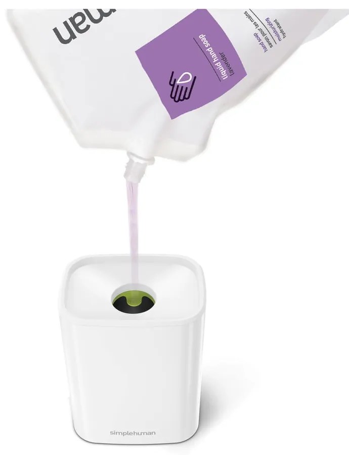 Dispenser di sapone in acciaio bianco 473 ml Pulse - simplehuman