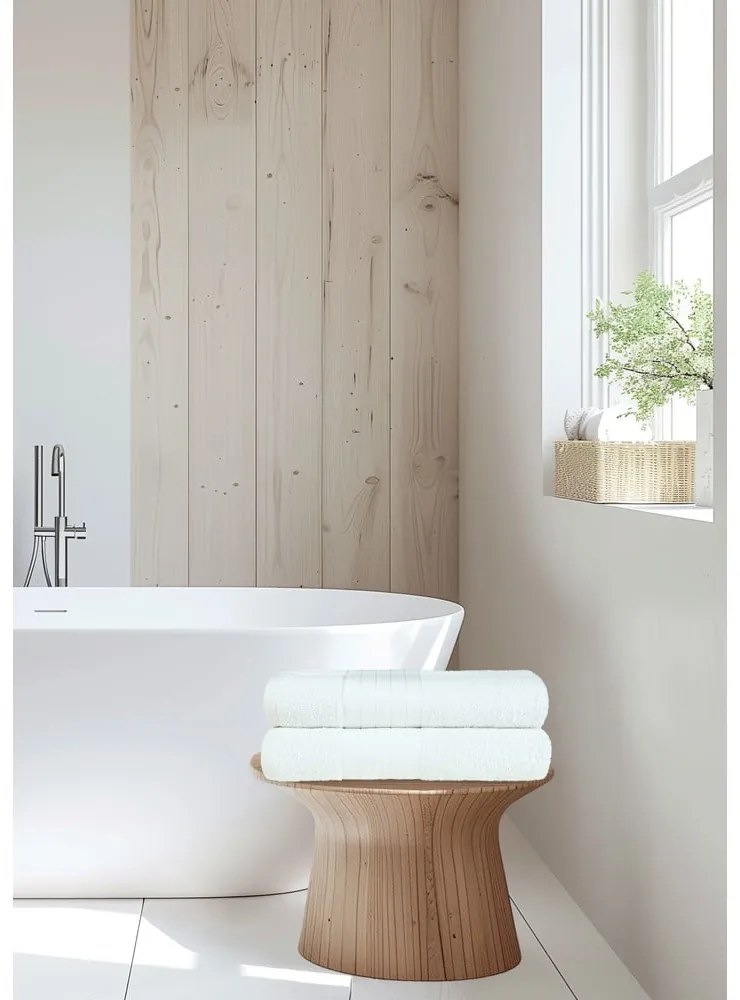 Asciugamani bianchi in spugna di cotone in set da 2 70x140 cm - Good Morning