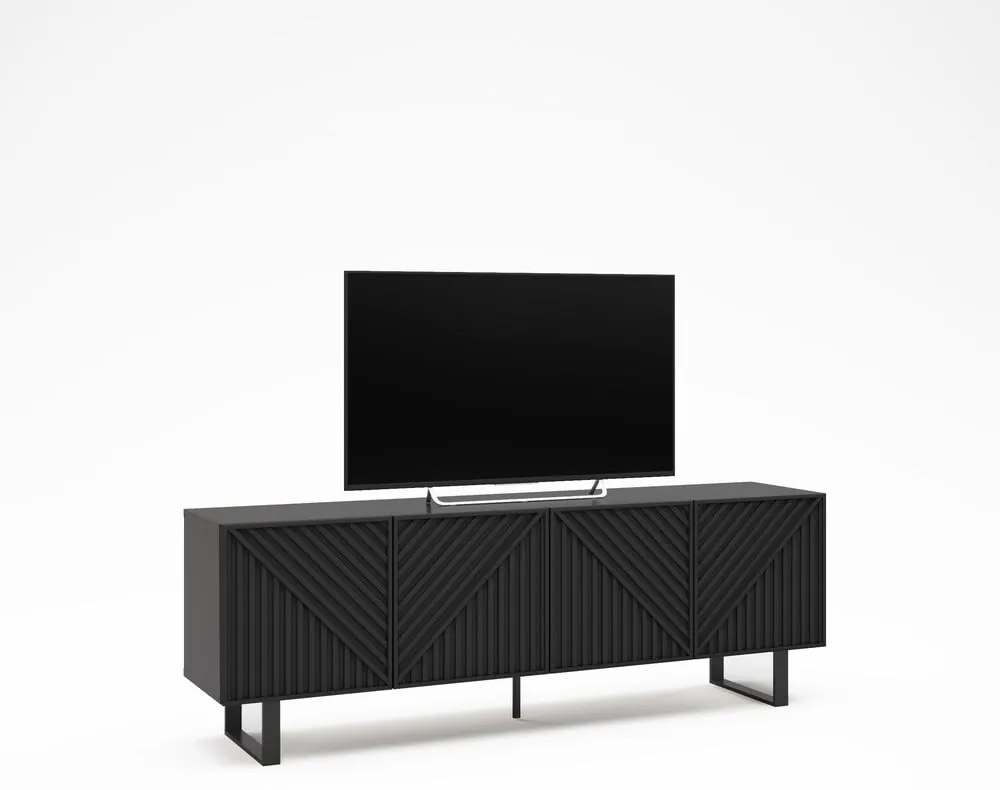 Tavolo TV nero 161x55x35 cm Peta - Marckeric