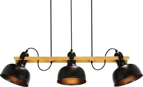 Lampadario a sospensione con filo RENO 3xE27/40W/230V nero/marrone