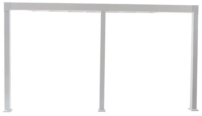 Pergola addossata Borea in alluminio struttura bianco L 419 x P 300 x H 268 cm