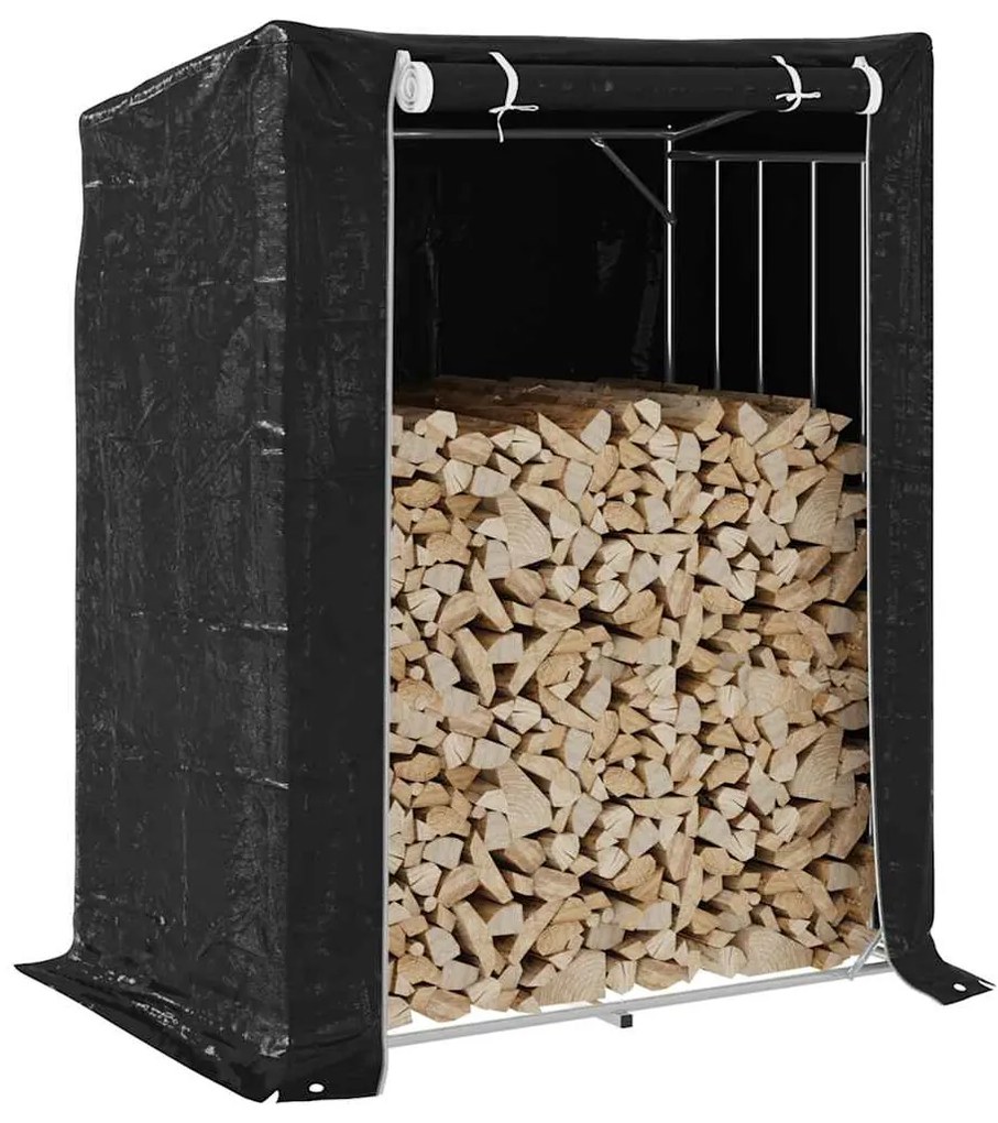 Rastrelliera Per Legna Con Copertura Antipioggia 150x100x200 Cm /