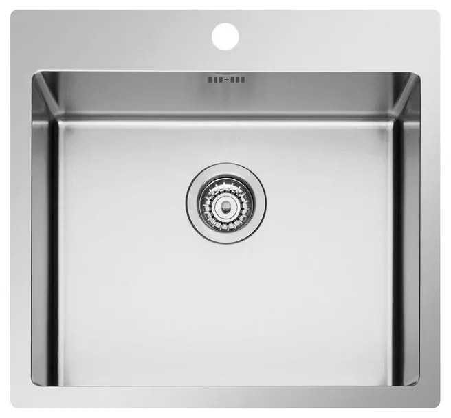 Lavello sopratop 1 vasca PYRAMIS Istros inox L 51 x L 55 cm argento