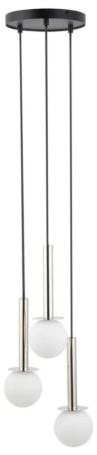 Lampadario a sospensione con filo DAISY 3xG9/12W/230V diametro 27 cm cromo lucido/nero/bianco