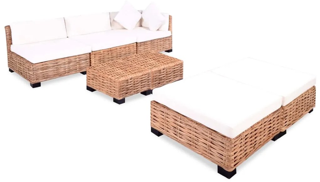 Set divano 18 pz in rattan naturale