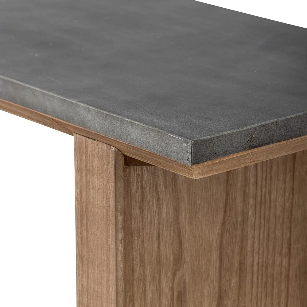 Tavolo consolle di colore naturale con piano in metallo 40x110 cm Riva – Bloomingville