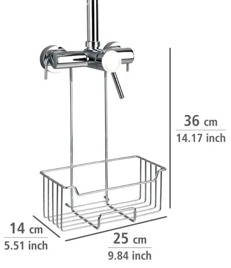 WENKO 23499100 - Mensola doccia MILO 25x36 cm acciaio inox/argento/trasparente