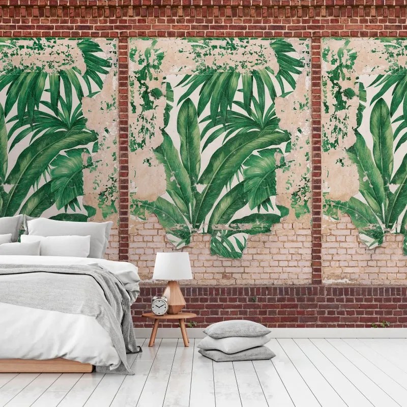 Fotomurale Leaves, verde 159 x 280 cm