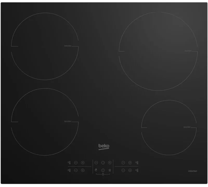 Beko HII64210MT: Piano a Induzione, 4 Zone, 60 cm. Colore del prodotto: Nero, Posizionamento dell'apparecchio: Da incasso, Dimensione della larghezza