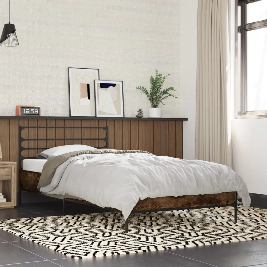 Giroletto Rovere Fumo 90x190 Cm İn Legno Multistrato E Metallo /