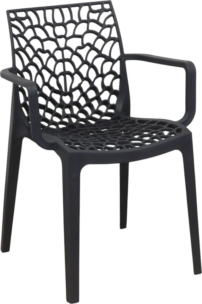 GEORGETA - poltrona moderna in polipropilene con decorazione