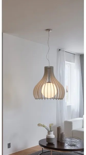 Eglo 96211 - Lampada a sospensione su cavo TINDORI 1xE27/60W/230V Ø 50 cm bianca