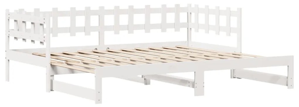 Dormeuse letto estraibile e cassetti bianca 80x200cm legno pino