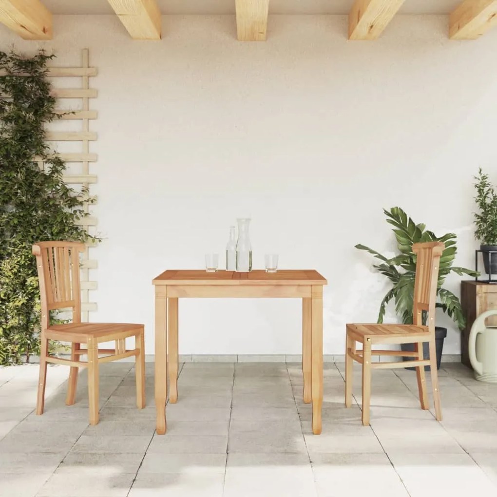 Set Da Pranzo Per Giardino 3 Pz İn Legno Massello Di Teak /