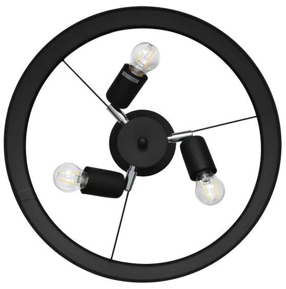 Lampadario a sospensione con supporto rigido ALBA 3xE27/15W/230V nero