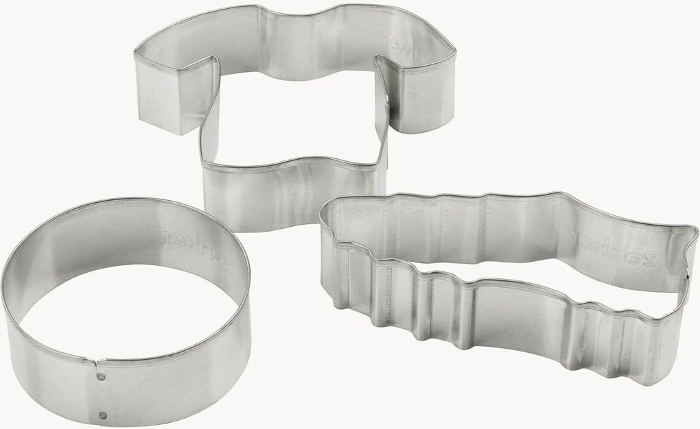 Set di 3 tagliabiscotti a forma di pallone da calcio in metallo Soccer Baking