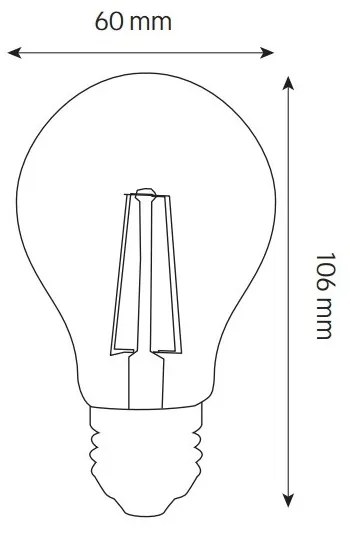 Lampada LED E27 8,5W a Filamento, 141lm/W Colore  Bianco Naturale 4.000K
