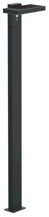 Paletto da giardino Solare Nero 100cm con Sensore di Mov. e Picchetto Colore Bianco Naturale 4.000K