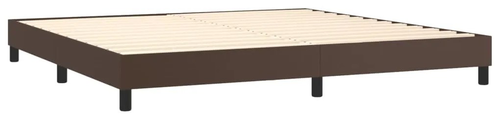 Giroletto a molle con materasso marrone 200x200cm in similpelle