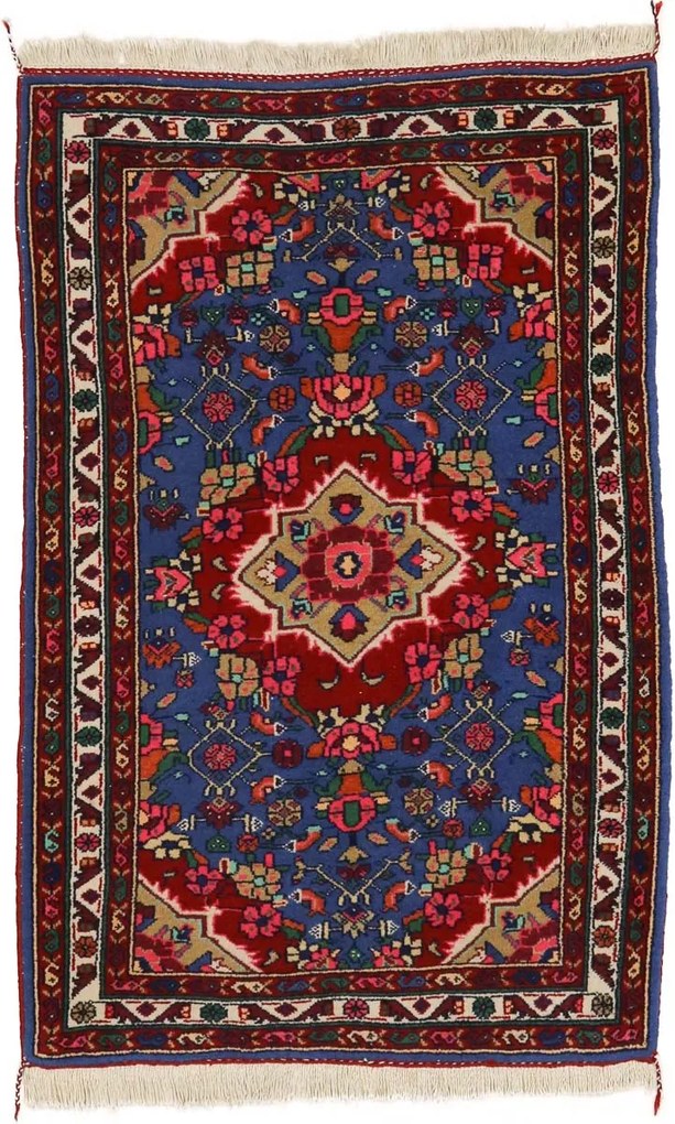 Bidjar Tappeto 70 x 90 Blu (Iran) Annodato A Mano