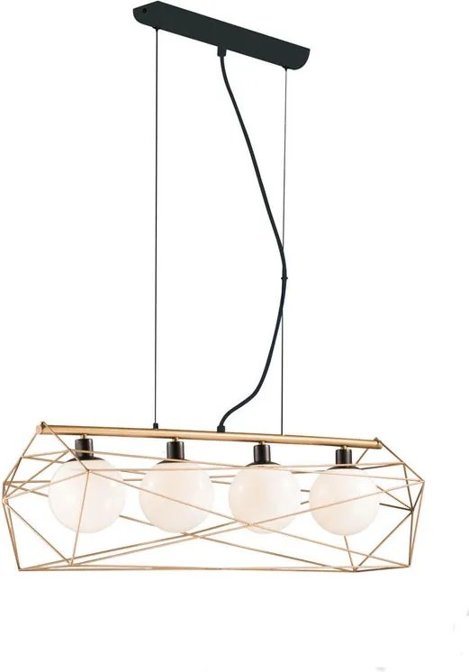 Lampadario Glamour Abraxas oro paralume oro 4x E27 LUCE AMBIENTE DESIGN