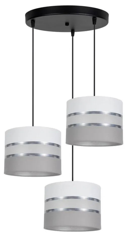 Lampadario su corda CORAL 3xE27/60W/230V bianco/grigio