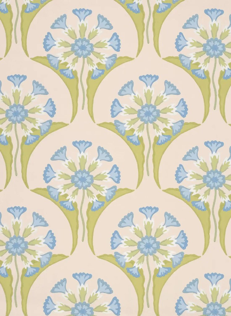 Little Greene Carta da parati Hencroft - Blue Primula