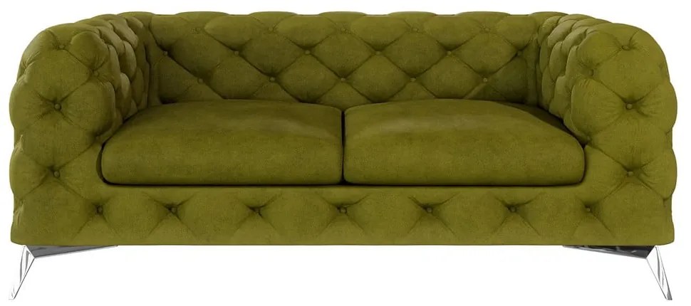 Divano verde con rivestimento in velluto 185 cm Chelsea – Ropez