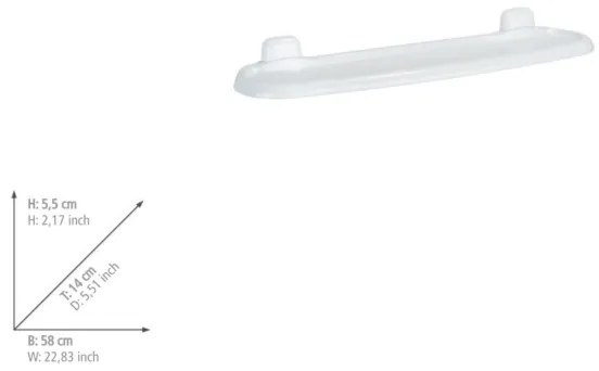 WENKO 17943100 - Mensola PURE 58x14 cm bianca