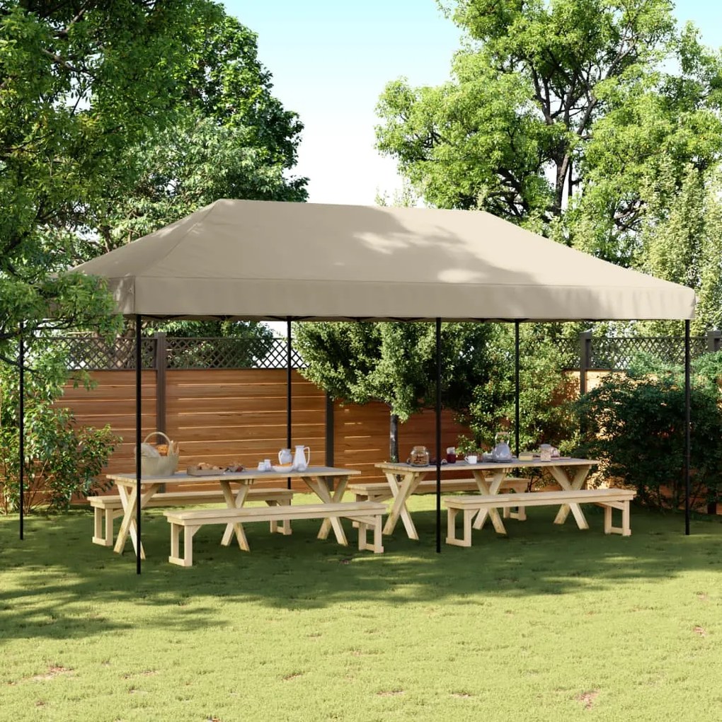 Tenda Da Festa Pieghevole Pop-up Tortora 580x292x315 Cm /