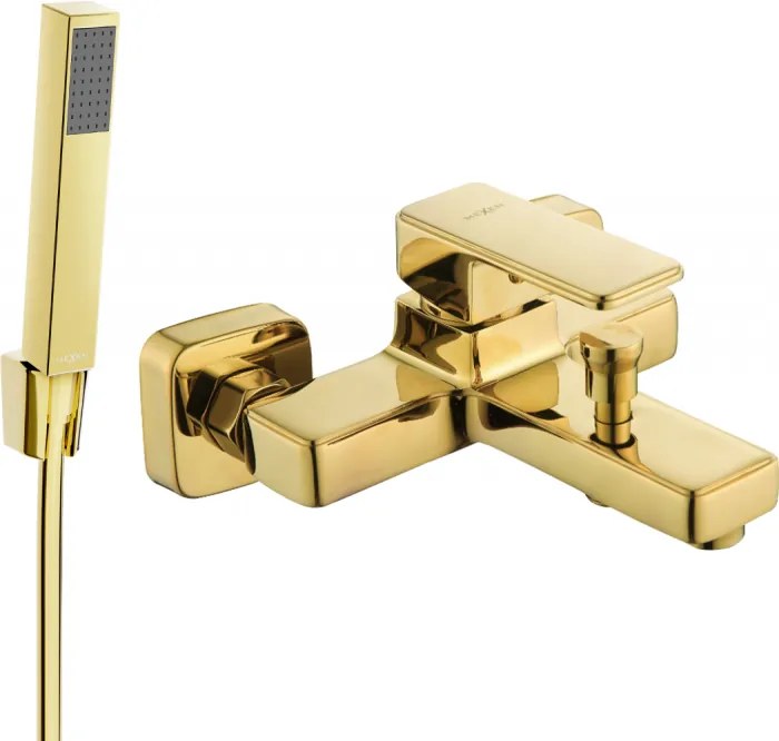 Mexen Cetus R77 rubinetto da bagno con set doccia, oro - 74433R77-50